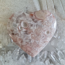 Load image into Gallery viewer, Pink Amethyst X Flower Agate Heart