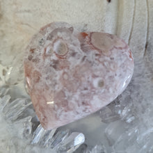 Load image into Gallery viewer, Pink Amethyst X Flower Agate Heart