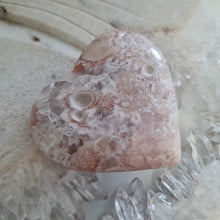 Load image into Gallery viewer, Pink Amethyst X Flower Agate Heart