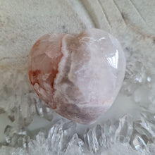 Load image into Gallery viewer, Pink Amethyst X Flower Agate Heart