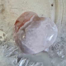 Load image into Gallery viewer, Pink Amethyst X Flower Agate Heart