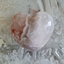 Load image into Gallery viewer, Pink Amethyst X Flower Agate Heart