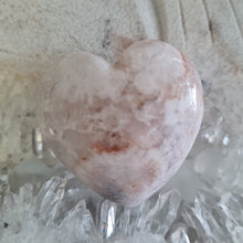 Load image into Gallery viewer, Pink Amethyst X Flower Agate Heart