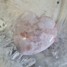 Load image into Gallery viewer, Pink Amethyst X Flower Agate Heart