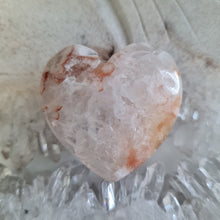 Load image into Gallery viewer, Pink Amethyst X Flower Agate Heart
