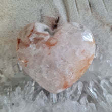 Load image into Gallery viewer, Pink Amethyst X Flower Agate Heart