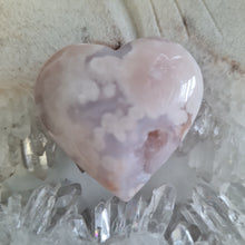 Load image into Gallery viewer, Pink Amethyst X Flower Agate Heart