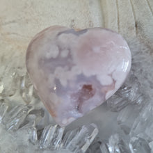 Load image into Gallery viewer, Pink Amethyst X Flower Agate Heart