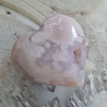 Load image into Gallery viewer, Pink Amethyst X Flower Agate Heart