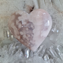 Load image into Gallery viewer, Pink Amethyst X Flower Agate Heart