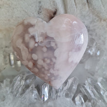 Load image into Gallery viewer, Pink Amethyst X Flower Agate Heart