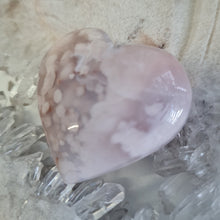 Load image into Gallery viewer, Pink Amethyst X Flower Agate Heart