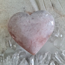 Load image into Gallery viewer, Pink Amethyst X Flower Agate Heart