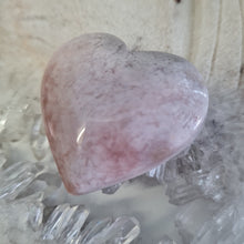 Load image into Gallery viewer, Pink Amethyst X Flower Agate Heart