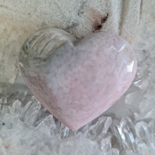 Load image into Gallery viewer, Pink Amethyst X Flower Agate Heart