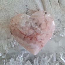 Load image into Gallery viewer, Pink Amethyst X Flower Agate Heart