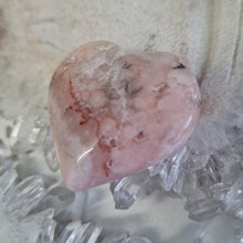 Load image into Gallery viewer, Pink Amethyst X Flower Agate Heart