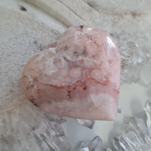 Load image into Gallery viewer, Pink Amethyst X Flower Agate Heart