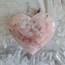 Load image into Gallery viewer, Pink Amethyst X Flower Agate Heart