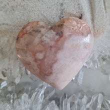 Load image into Gallery viewer, Pink Amethyst X Flower Agate Heart