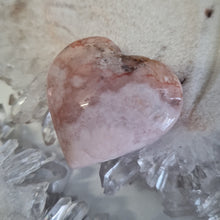 Load image into Gallery viewer, Pink Amethyst X Flower Agate Heart
