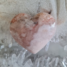 Load image into Gallery viewer, Pink Amethyst X Flower Agate Heart