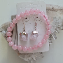 Load image into Gallery viewer, Rose Quartz Bracelet and Ear-rings Set