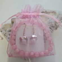 Load image into Gallery viewer, Rose Quartz Bracelet and Ear-rings Set