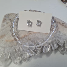 Load image into Gallery viewer, Clear Quartz Bracelet and Stud Ear-ring Set