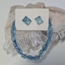 Load image into Gallery viewer, Aquamarine Bracelet and Stud Ear-ring Set