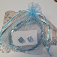 Load image into Gallery viewer, Aquamarine Bracelet and Stud Ear-ring Set