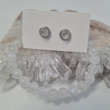Load image into Gallery viewer, Moonstone Bracelet and Stud Ear-ring Set