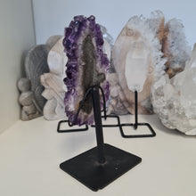 Load image into Gallery viewer, Amethyst Stalactite Slice with stand