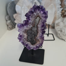 Load image into Gallery viewer, Amethyst Stalactite Slice with stand