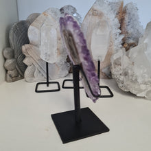 Load image into Gallery viewer, Amethyst Stalactite Slice with stand