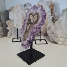 Load image into Gallery viewer, Amethyst Stalactite Slice with stand