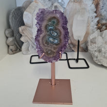 Load image into Gallery viewer, Amethyst Stalactite Slice with stand