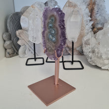 Load image into Gallery viewer, Amethyst Stalactite Slice with stand