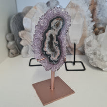 Load image into Gallery viewer, Amethyst Stalactite Slice with stand