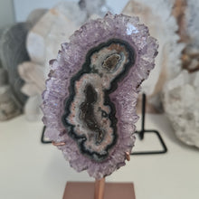 Load image into Gallery viewer, Amethyst Stalactite Slice with stand