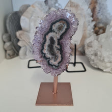 Load image into Gallery viewer, Amethyst Stalactite Slice with stand
