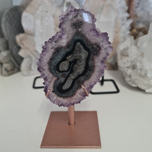 Load image into Gallery viewer, Amethyst Stalactite Slice with stand