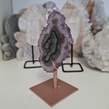 Load image into Gallery viewer, Amethyst Stalactite Slice with stand