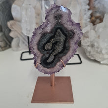 Load image into Gallery viewer, Amethyst Stalactite Slice with stand