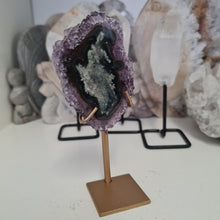 Load image into Gallery viewer, Amethyst Stalactite Slice with stand