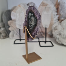 Load image into Gallery viewer, Amethyst Stalactite Slice with stand