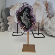 Load image into Gallery viewer, Amethyst Stalactite Slice with stand