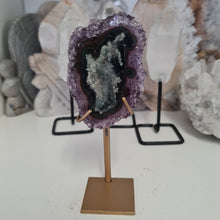 Load image into Gallery viewer, Amethyst Stalactite Slice with stand