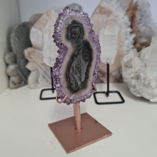 Load image into Gallery viewer, Amethyst Stalactite Slice with stand