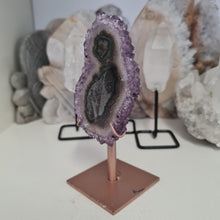 Load image into Gallery viewer, Amethyst Stalactite Slice with stand